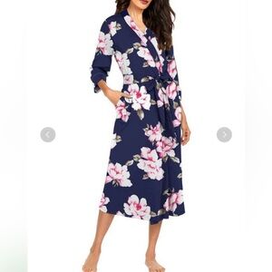 MAXMODA Women’s Robe / Floral / Soft / Belt / NWT